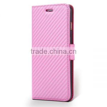 High Quality Carbon Fiber Pattern Wallet Flip Stand Leather Mobile Phone Case For IPhone 6S photo-5