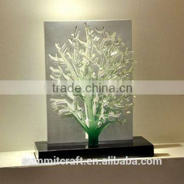 Modern lucky tree clear resin chinese fengshui products