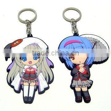 3D cute girl soft pvc keychain