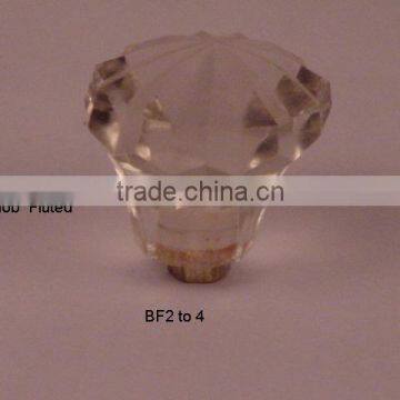 Knobs, Glass Knob With Brass Base Available in All Colours