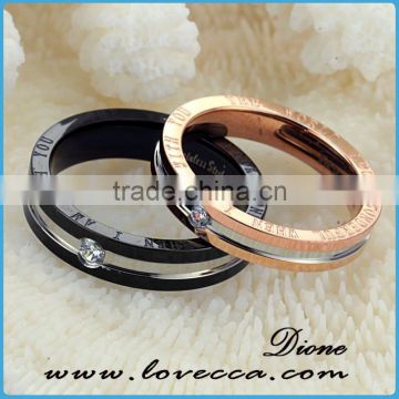 Custom couples wedding ring stainless steel jewelry with rose gold plating