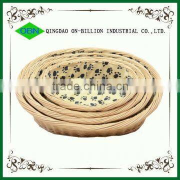 Decorative wicker cat basket set or cat bed