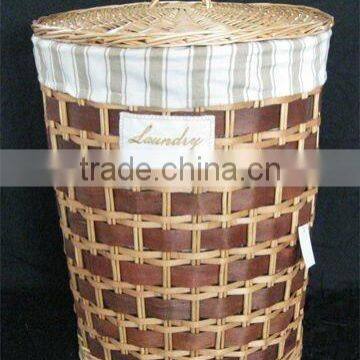 2016 Chinese popular willow laundry basket with beautiful design with handle