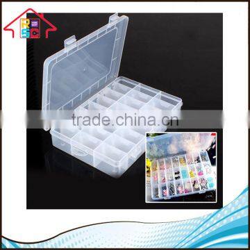 NBRSC 24 Compartment Adjustable Clear Plastic Storage Box Jewelry Tool Container photo-5