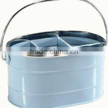 6 Slots Metal Kitchen Utensil Holder Cooking Tool Storage Box Flatware Caddy With Grip Handle photo-4