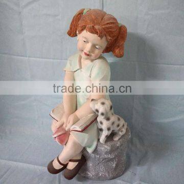 Fiberglass Garden Girl and Dog Sculptures Decor photo-4
