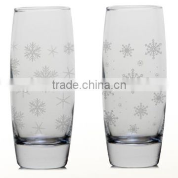 10oz 12oz christmas snow color prinitng drinking glass water glass cup juice cup