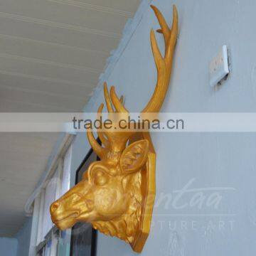 Modern Home Decoration Fiberglass Animal Head Sculpture Wall Hanging Statues photo-4