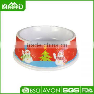 Christmas products snowmen print dog use plastic pet bowl