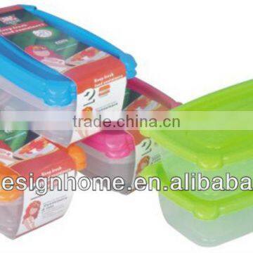 4 PCS FUCHSIA, TURQUOISE, LIME GREEN, ORANGE 0.25L RECTANGULAR PP PLASTIC FOOD CONTAINER