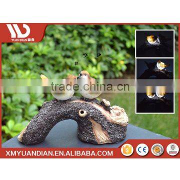 Art Work Resin Craft Two Birds Metal Tree Garden Solar Motion Sensor Light photo-2