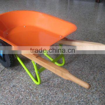 Wood handle,2 wheels, Children Wheelbarrow