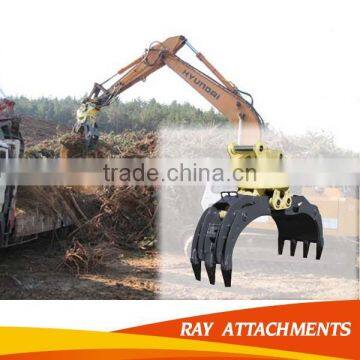 excavator hydraulic timber grab/ excavator wood grapple/ hydraulic timber grab