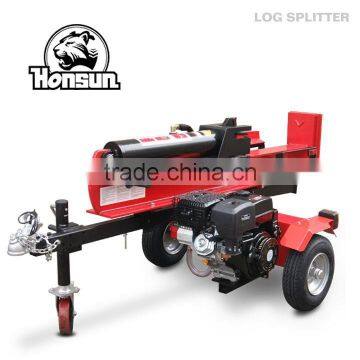 Europe standard CE certificate Honda Loncin gas engine garden tools screw cone fast hot sale 50 ton log splitter and saw machine