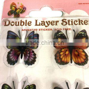 Double Layer Sticker, Butterfly Double Layer Sticker, 3D Butterfly Sticker photo-2