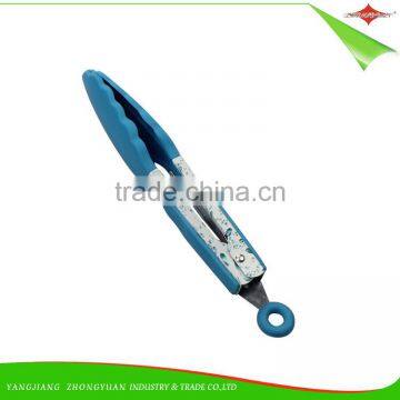ZY-H2018 Wholesale Kitchen and Barbecue Grill Tongs Silicone Stainless Steel Locking Food Tong photo-2