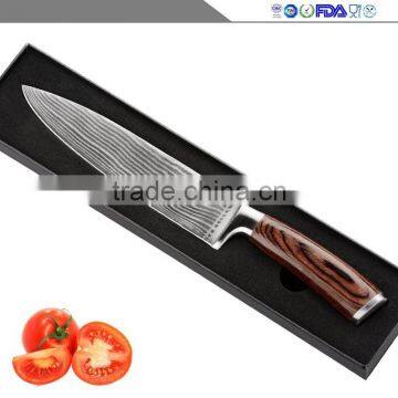 2017 High Quality Manufacturers Selling High-end Four-piece Kitchenware Multi-function Colour Wood Damascus Knife photo-5