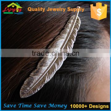 High quality DIY Feather Teeth Hair Comb Accessories , Metal Hair Comb