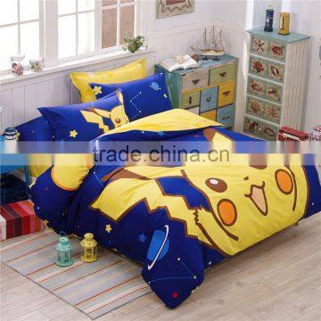 Luury Pokemon 4Pcs 100% Cotton Child Cartoon Pattern Bedding Sets Include Duvet Cover Bed Sheet Pillowcase Set Full Queen Size photo-2