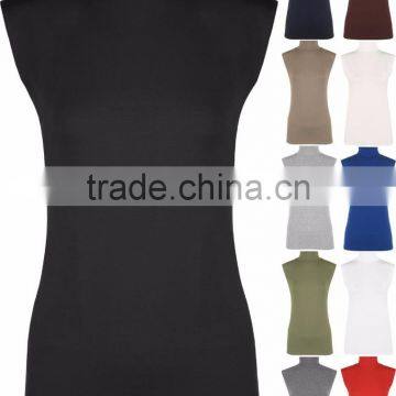 Hot Girls Sexy Tank Top Vest Pictures of Girls Cotton Tops New Womens Plus Plain Turtle Neck Sleeveless Ladies Stretch Vest Top