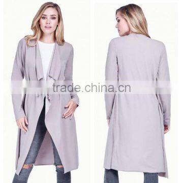 2017 Boutique Duster Coat Women's Spring Winter Layers Waterfall Knee Length Fashion Winter Warm Long Coat Jacket