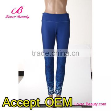 OEM service snowflake printing cheap cotton spandex seamless legging