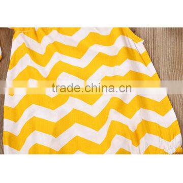 Wholesale Boutique Kids Clothing Baby Clothes 2017 Hot Sale Cheap Bodysuit Clothing Yellow Stripe Cotton Baby Romper photo-6