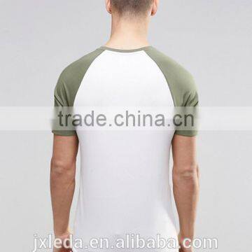 Wholesale Men Contrast Raglan Short Sleeves Muscle Tight Fit T-shirt photo-2