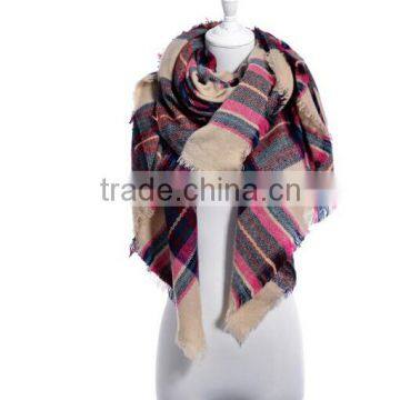 Bulk Wholesale New Early Spring Female and Male Scarf 5 Colors Printed Grid Fake Imated Cashmere Material Adult Cappa photo-6