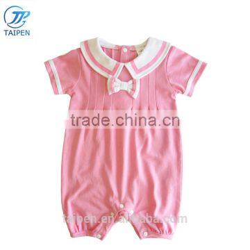 2017 Summer Newborn Baby Girl Bodysuit Pink Color Baby Clothing Short Sleeves Toddlers Romper