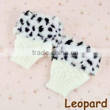 Gloves Arm Warmer Fingerless Gloves-Knitted Rabbit Fur Lined Leather Gloves 8226 photo-4