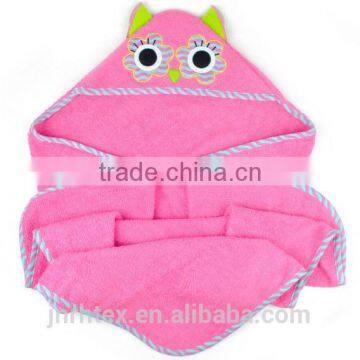 Eco-friendly Embroidery Designs Ring Spun Cotton Velour Wholesale Hooded Baby Towel for Bathroom