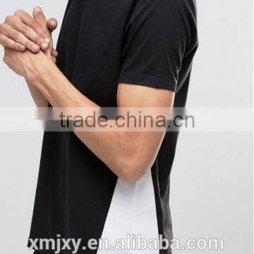Summer New Style Men T-shirts Stitching T-shirt Hot Sale White and Black Stitch Made in China photo-3