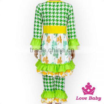 St.Patricks Day Baby Clothes Clothing Long Sleeve Ruffle With Icing Pants Toddlers Girls Boutique Outfits photo-6