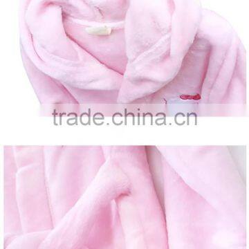 Wholesale Microfiber Flannel Fleece Animal Print Children Kids Bathrobe/shaoxing