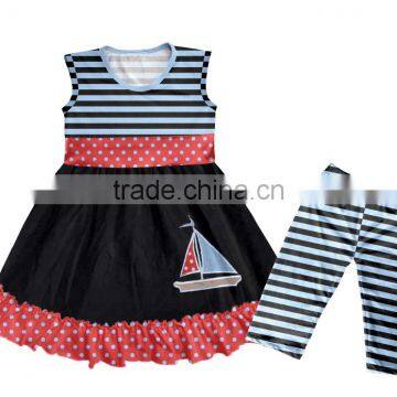 wholesale baby girls mustard pie clothing sets with ruffle