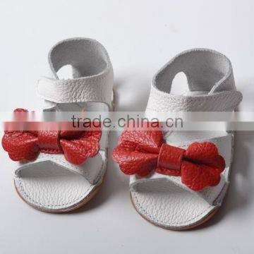 Genuine Leather Girl Summer Moccasins, Bow Design Baby Shoes photo-4