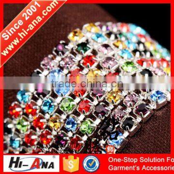 hi-ana rhinestone1 Free sample available Cheap color rhinestone chain trim