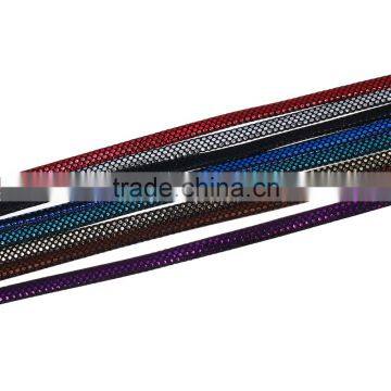 Purple Clear Rhinestones Leather Cord Flat Jewelry PU Rope photo-2