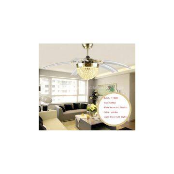 Acrylic Blades Crystal Ceiling fan with led light and remote