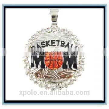 XP-MP-099355 FACTORY PRICE Rhinestone sport ball baseball ,softball ,basketball MOM necklace wholesale