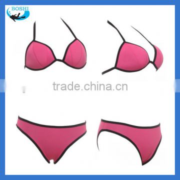 2015 hot sale neoprene fabric girls swimwear