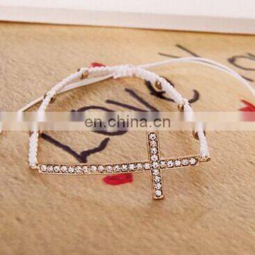 2015 Fancy Rhinestone Religious Cross Women's Alloy Charm Bracelet