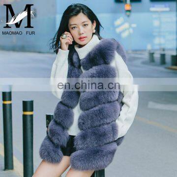 2015 Chinese Top Quality Fur Vest Supplier Russian Style Vest Winter Fox Long Fur Vest