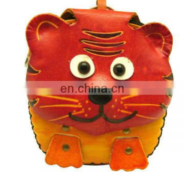 Custom funny animal tiger shaped coin purses wholesale kids soft leather coin purse MCP-0064