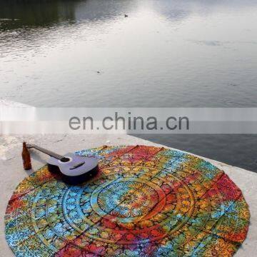 Indian Elephant Mandala Tye & Dye Wall Hanging Ethnic Tapsetry Hippie Decor Dorm Bohemian Yoga Mat Bed Throw Beach Throw