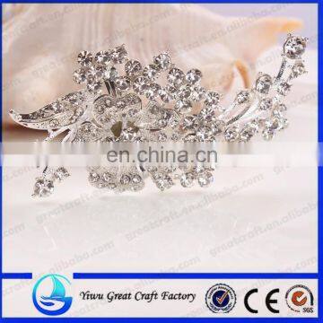 Hot selling new delicate silver Rhine rock flowers bouquets of leaves of high quality wedding