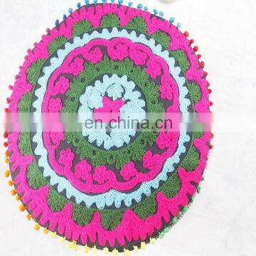 Bohemian Indian Suzani Round Cushion Cover Cotton Floor Cushion Cover