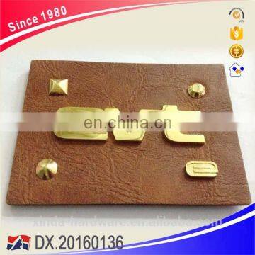 Metal Planted PU Leather Patch for Clothing