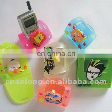 folding custom branded logo soft pvc / rubber mobile phone holder